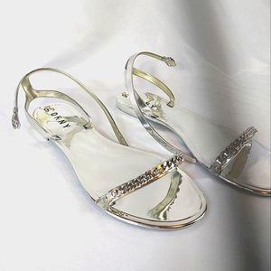 Women's DKNY Silver Sandals size 9 1/2 silver hardware